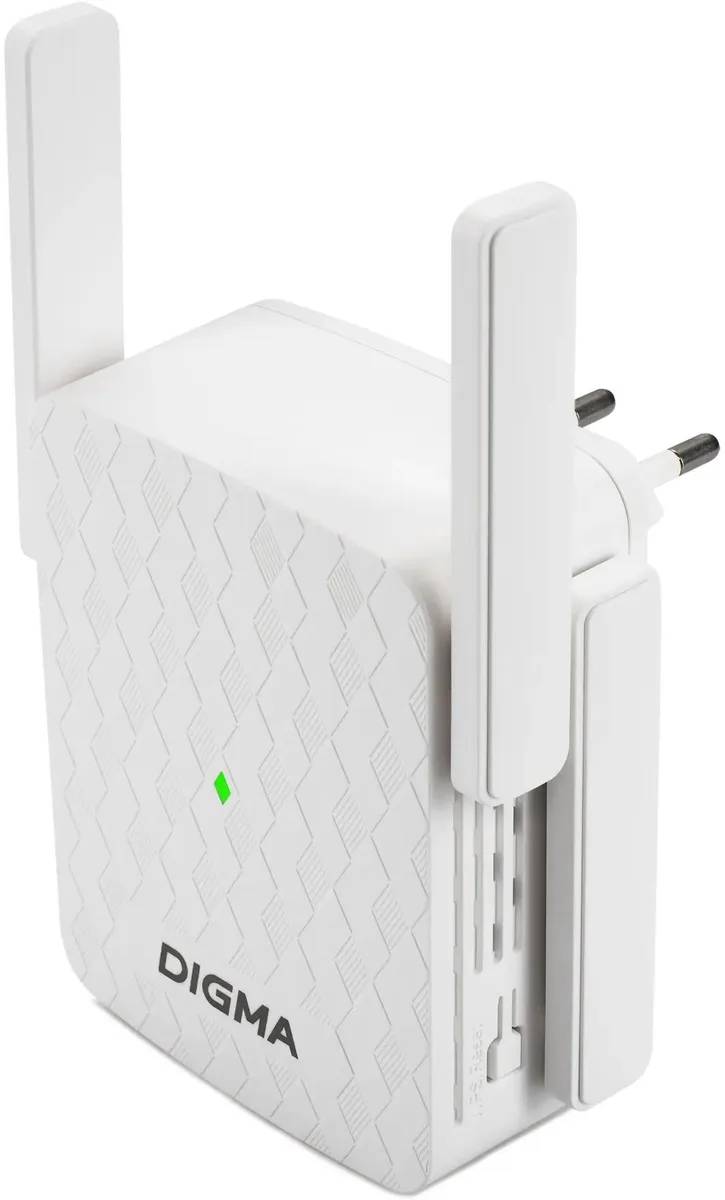 картинка Повторитель беспроводного сигнала Digma D-WR310 (D-WR310V2) N300 Wi-Fi белый от магазина КомпьютерЦентр