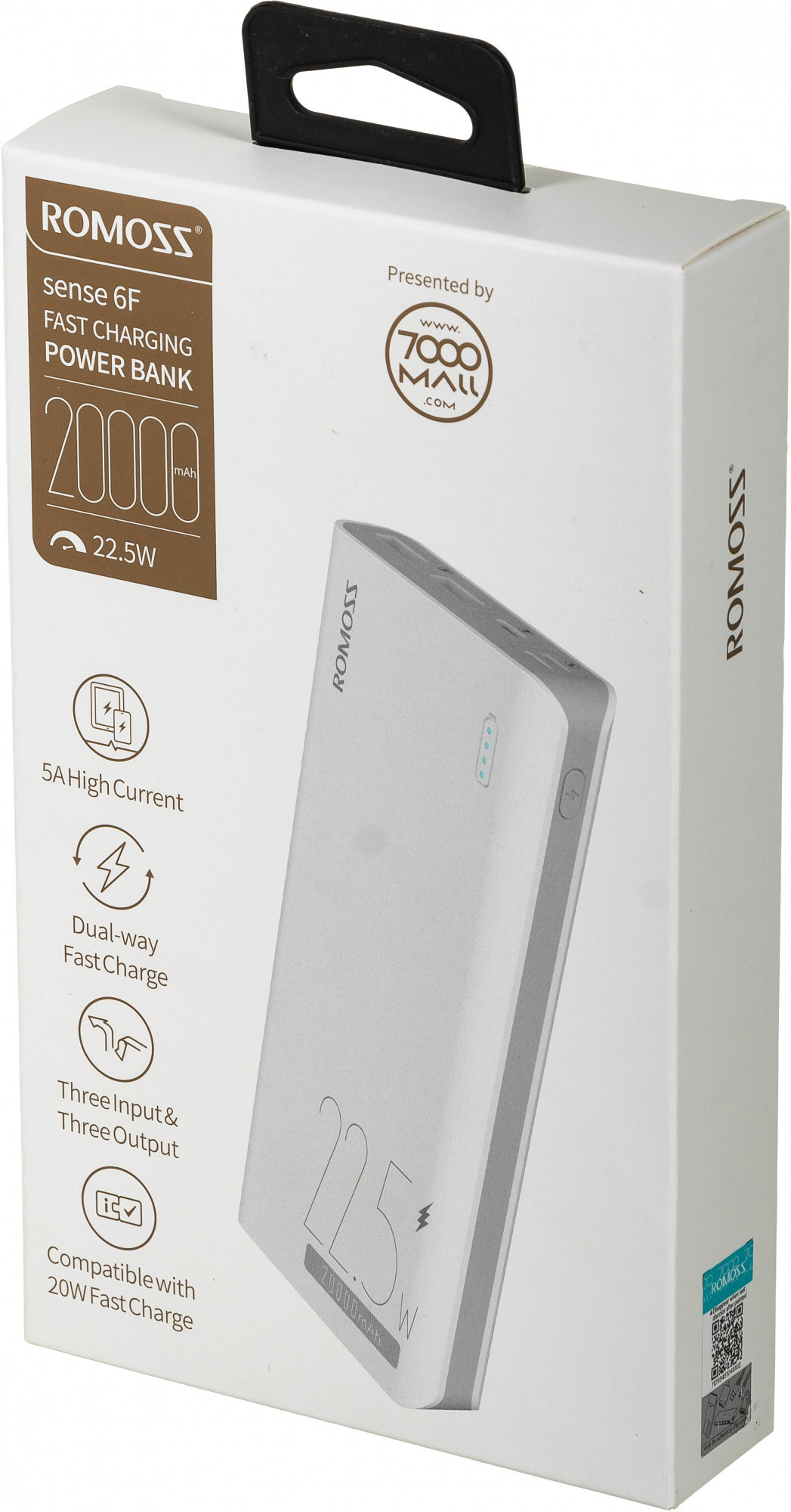 картинка Внешний аккумулятор Romoss Sense 6F 20000mAh White от магазина КомпьютерЦентр
