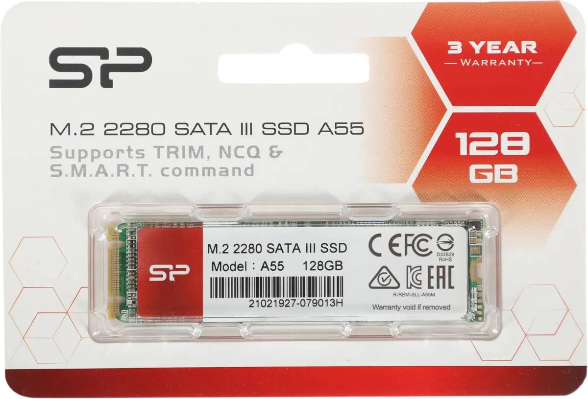 картинка SSD накопитель 128 Гб 2.5'' SiliconPower Ace A55, M.2 2280, SATAIII TLC (SP128GBSS3A55M28) от магазина КомпьютерЦентр