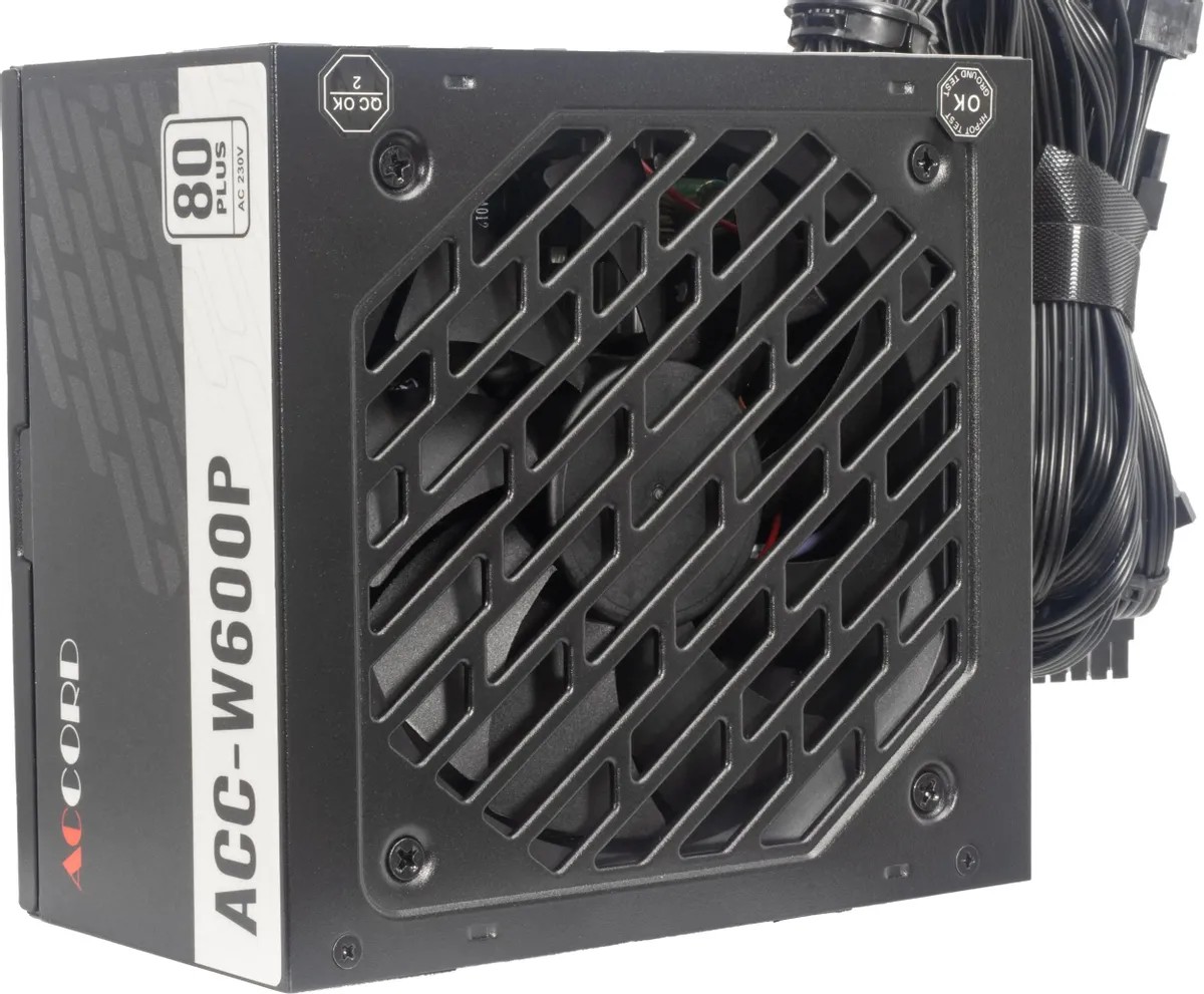картинка Блок питания Accord 600W ATX ACC-W600P, черный от магазина КомпьютерЦентр