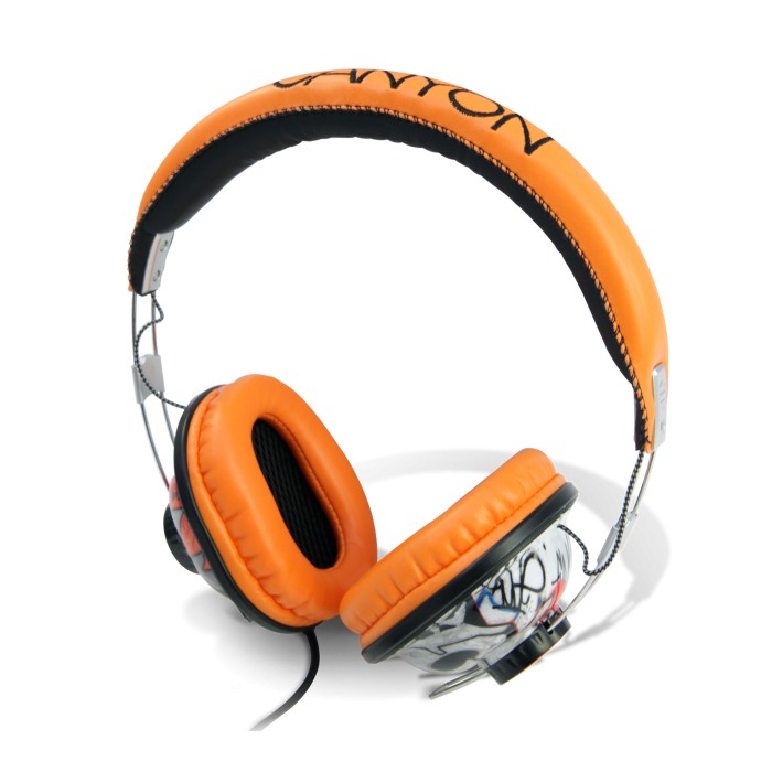 картинка Наушники Canyon Graffiti CNL-HP02B Black/Orang (CNL-HP02B) от магазина КомпьютерЦентр