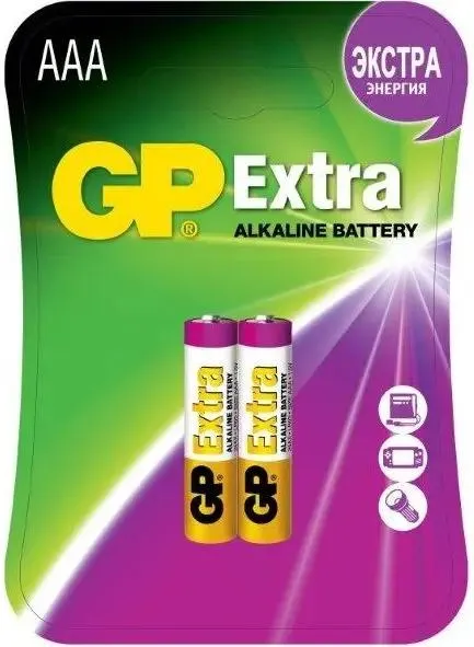 картинка Батарейки GP Extra Alkaline 24AX AAA/ LR03 (2шт) (GP 24AX-2CR2 EXTRA) от магазина КомпьютерЦентр