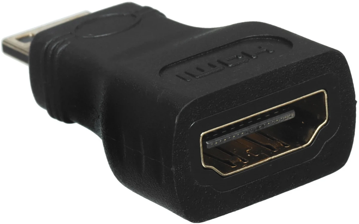 картинка Переходник GoPower HDMI (f)-miniHDMI (m) ver.1.4 черный (00-00032059) от магазина КомпьютерЦентр