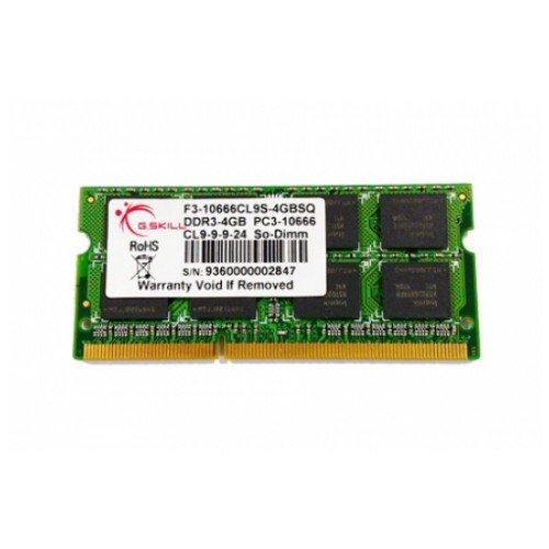картинка Оперативная память G.Skill SO-DIMM DDR3 4Gb 1333MHz PC3-10600 (F3-10666CL9S-4GBSQ) от магазина КомпьютерЦентр