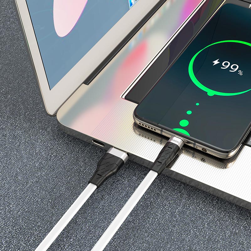 картинка Кабель HOCO X53 Angel silicone charging data cable for Type-C white от магазина КомпьютерЦентр