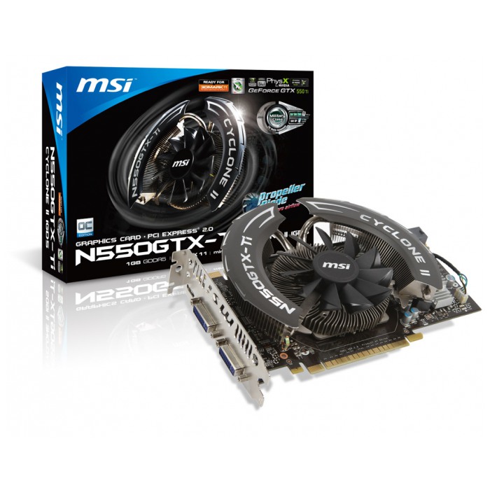 картинка Видеокарта MSI GeForce GTX550 Ti 1Gb 192bit DDR5 (N550GTX-Ti Cyclone II 1GD5/ OC) от магазина КомпьютерЦентр