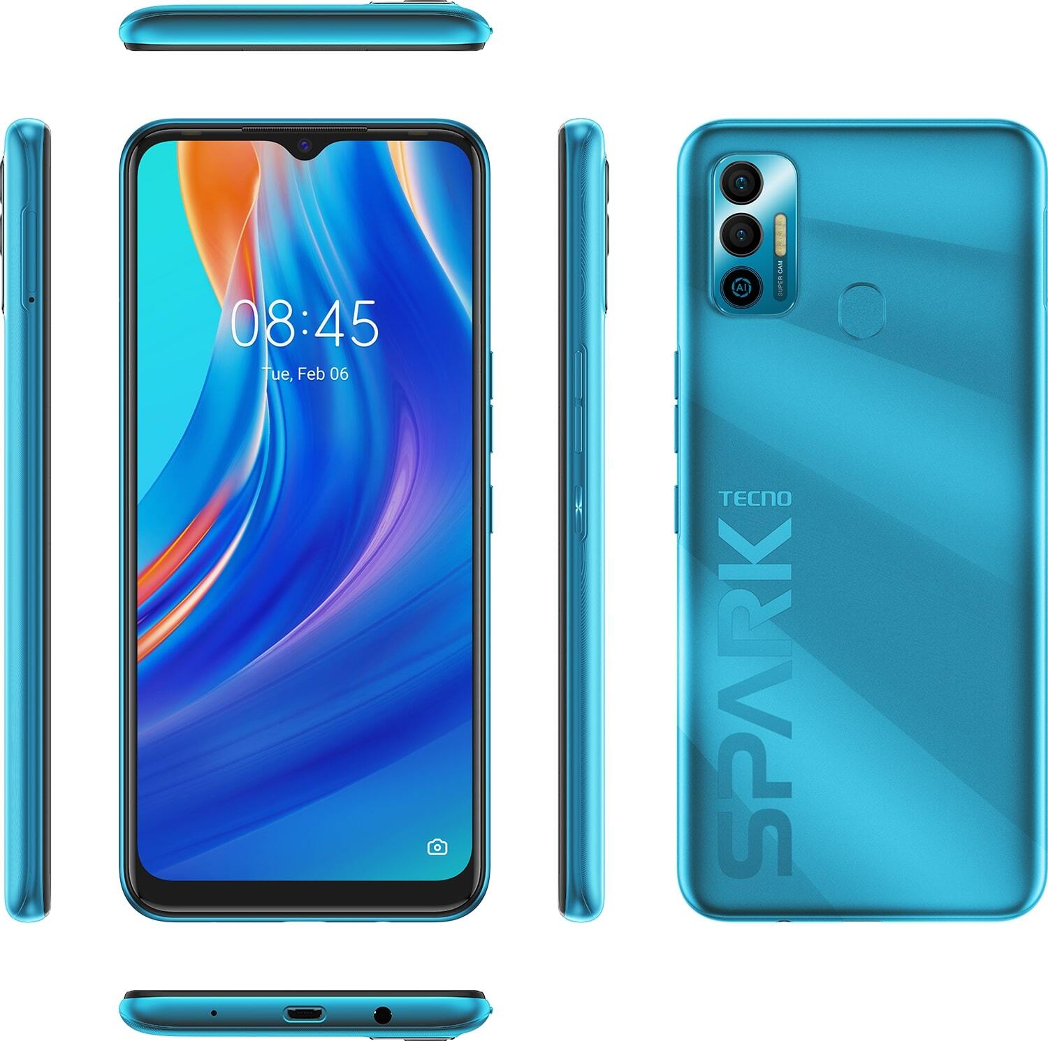 картинка Смартфон Tecno Spark 7 (KF6n) 4Gb 64Gb Morpheus Blue от магазина КомпьютерЦентр