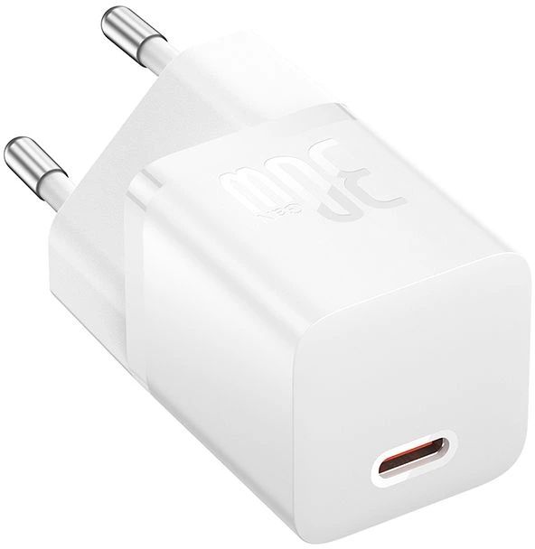 картинка СЗУ Baseus GaN5 Fast Charger(mini) 1C 30W EU Moon White (With Cable Type-C to Type-C 100W) от магазина КомпьютерЦентр