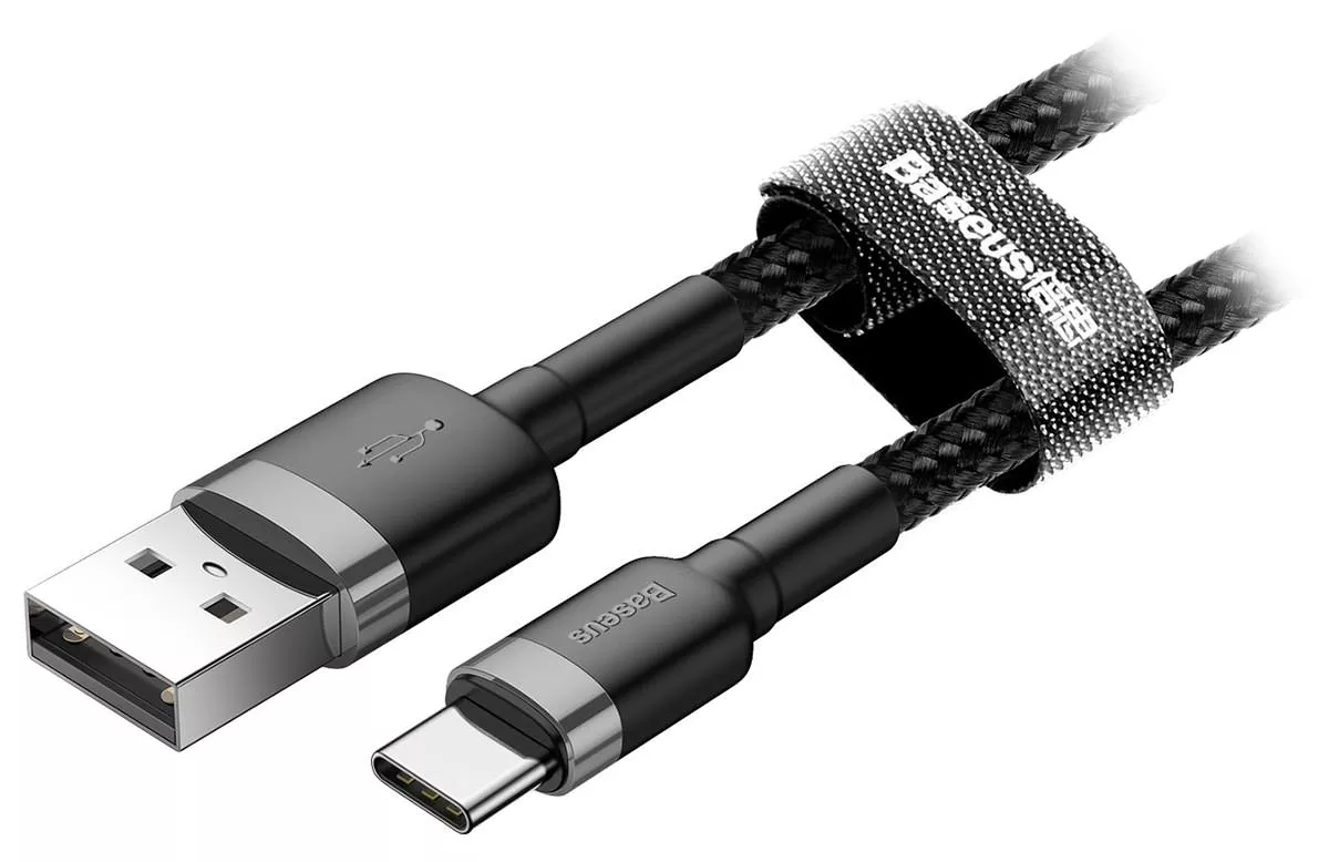 картинка Кабель Baseus cafule Cable USB For Type-C 2A 3m Gray+Black от магазина КомпьютерЦентр