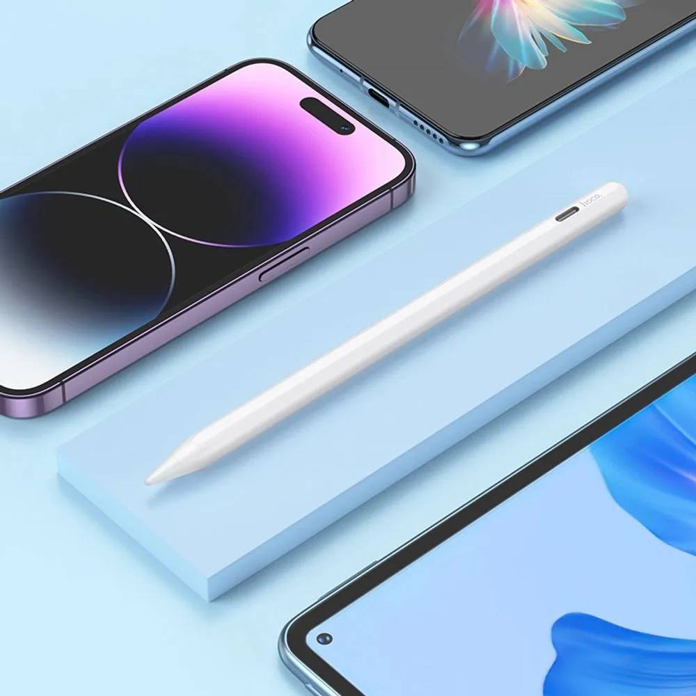 картинка Стилус Hoco GM109 Smooth series active universal capacitive pen white от магазина КомпьютерЦентр