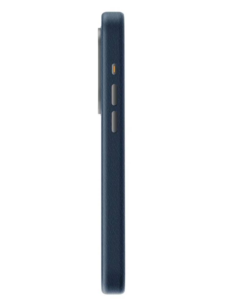 картинка Чехол из искусственной кожи Uniq HYBRID LYDEN (MagSafe) для iPhone 15 Pro 6.1'', синий (Blue) IP6.1P(2023)-LYDMBLU от магазина КомпьютерЦентр