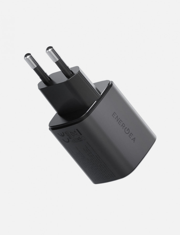 картинка Сетевая зарядка EnergEA AmpCharge MINI 45 1C-1A PD/ PPS/ QC3.0 45W - темно серый (Gunmetal) от магазина КомпьютерЦентр