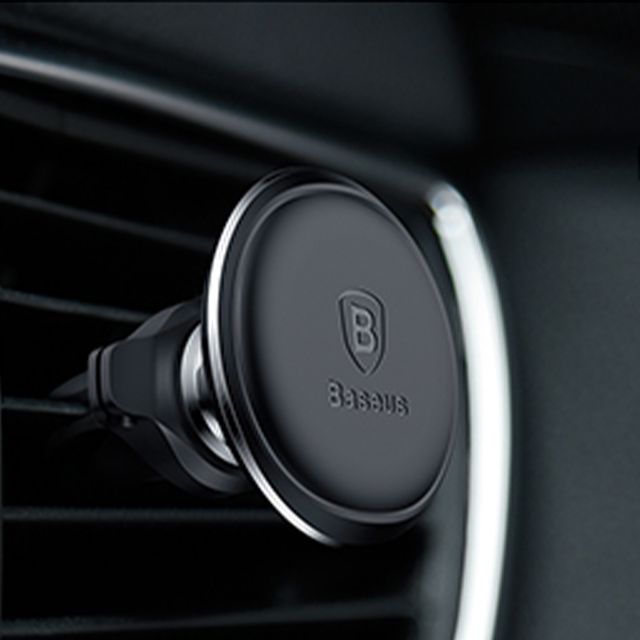 картинка Автодержатель Baseus Magnetic Air Vent Car Mount Holder with cable clip Black от магазина КомпьютерЦентр