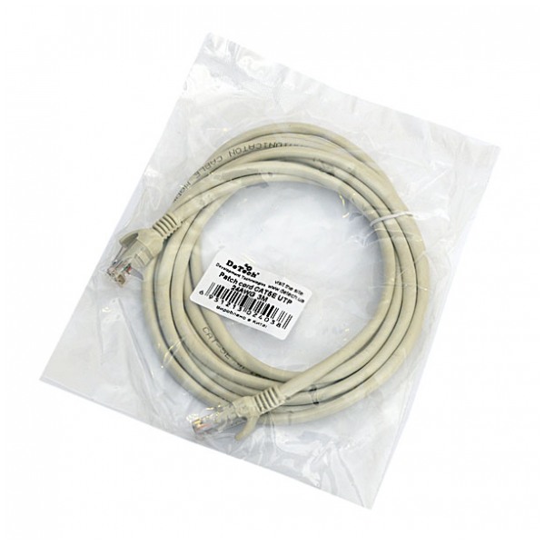 картинка Кабель DeTech UTP RJ-45 Cat.5e 3м 24AWG от магазина КомпьютерЦентр