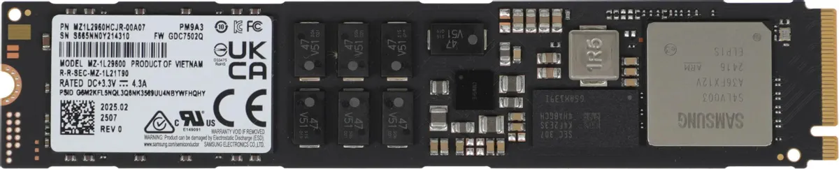 картинка SSD накопитель 960Gb Samsung PM9BA3 oem (MZ1L2960HCJR-00A07) от магазина КомпьютерЦентр