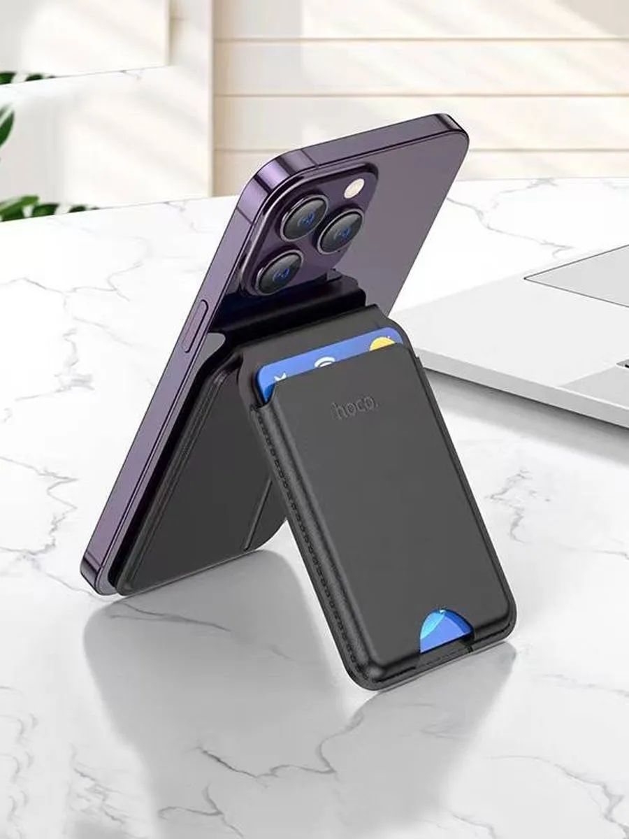картинка Карт-холдер Hoco GT3 Idol multifunctional magnetic card holder black от магазина КомпьютерЦентр