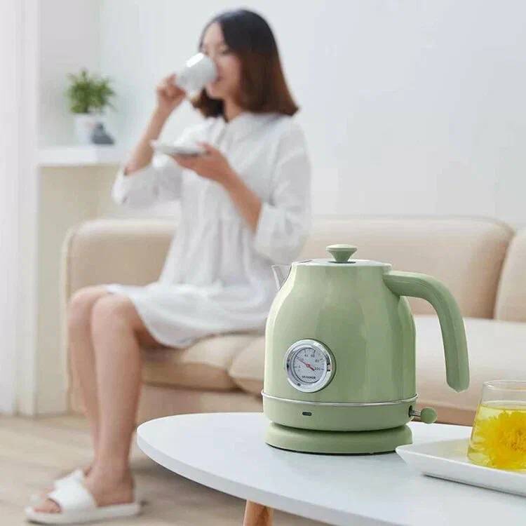 картинка Электрочайник Xiaomi Qcooker Retro Electric Kettle с температурным датчиком QS-1701 Green RU от магазина КомпьютерЦентр