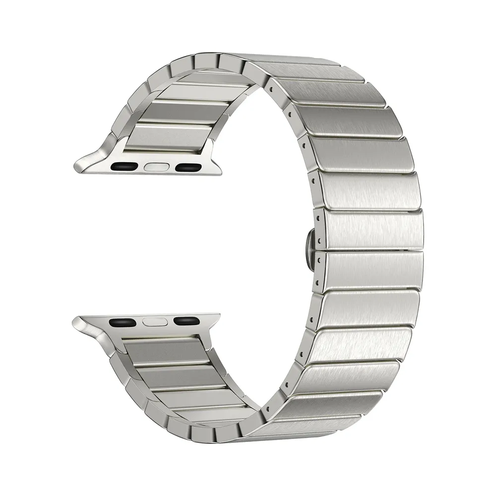 картинка Ремешок из нержавеющей стали для Apple Watch 42/ 44/ 45/ 49 мм LYAMBDA CANOPUS DS-APG-05-44-SL, серебро от магазина КомпьютерЦентр