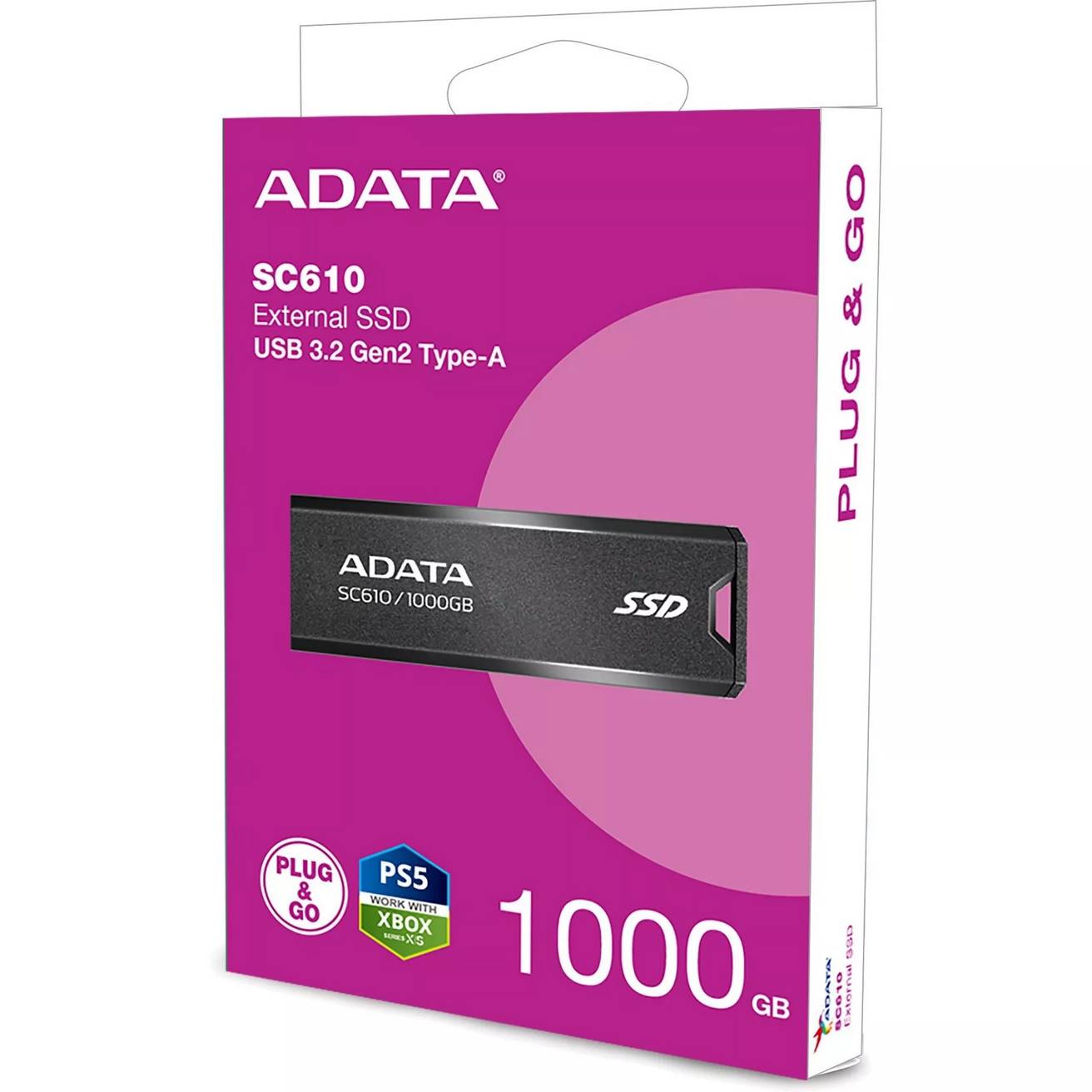 картинка SSD внешний 1Tb A-Data SC610 (SC610-1000G-CBK/ RD) 1.8'' USB 3.1 Black от магазина КомпьютерЦентр