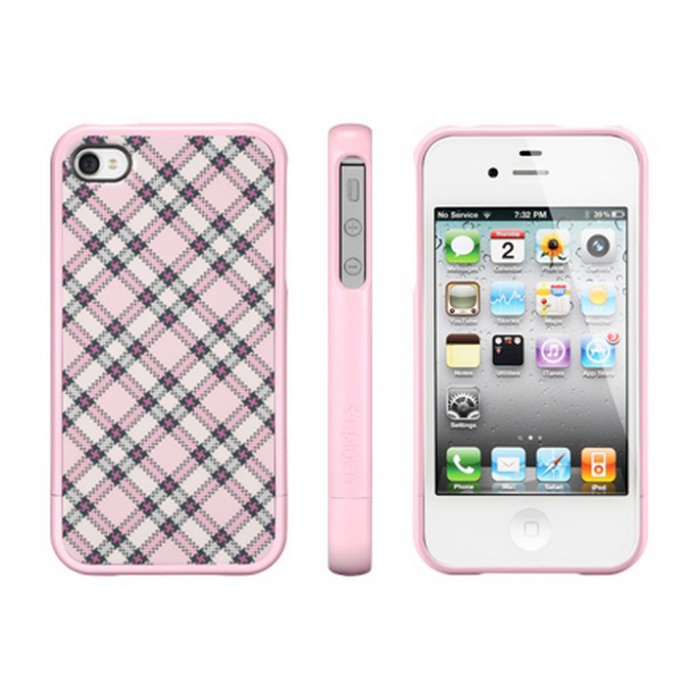 картинка Чехол SGP Case Linear Check Series Velato Velato Pink for iPhone 4/4S (SGP09083) от магазина КомпьютерЦентр