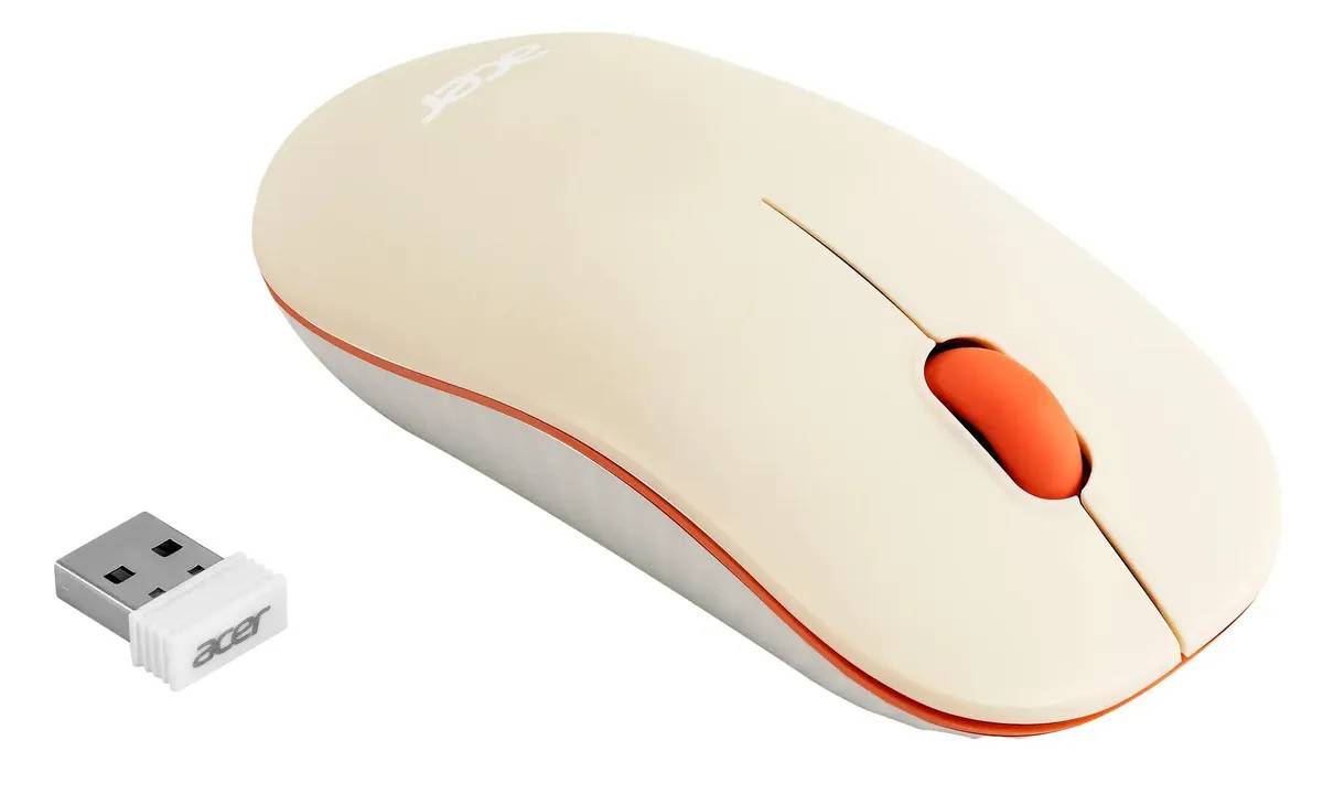 картинка Мышь Acer OMR200, бежевый, беспроводная, для ноутбука (ZL.MCEEE.022) от магазина КомпьютерЦентр