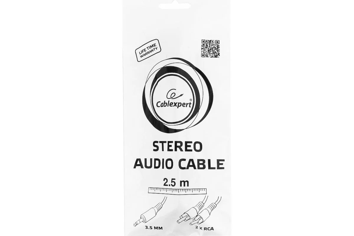 картинка Кабель аудио Gembird/  Cablexpert, джек3.5 /  2xRCA, 2.5м CCA-458-2.5M от магазина КомпьютерЦентр