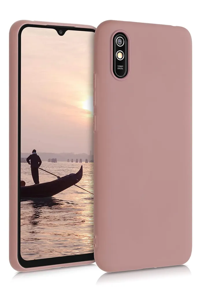 картинка Силиконовый чехол для Redmi 9A ELLAGECASE матовый, Темно-розовый от магазина КомпьютерЦентр