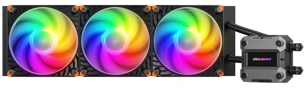 картинка СЖО Cougar Poseidon Ultra ARGB 360 (394x120x27 mm, 500-2200 RPM, 32 dB, ARGB, 4pin PWM) от магазина КомпьютерЦентр