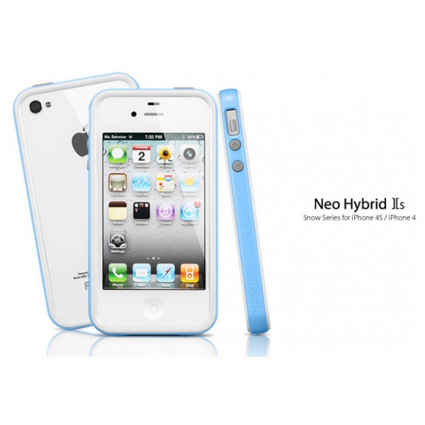 картинка Чехол SGP Case Neo Hybrid 2S Snow Series Tender Blue for iPhone 4/ 4S (SGP08354) от магазина КомпьютерЦентр