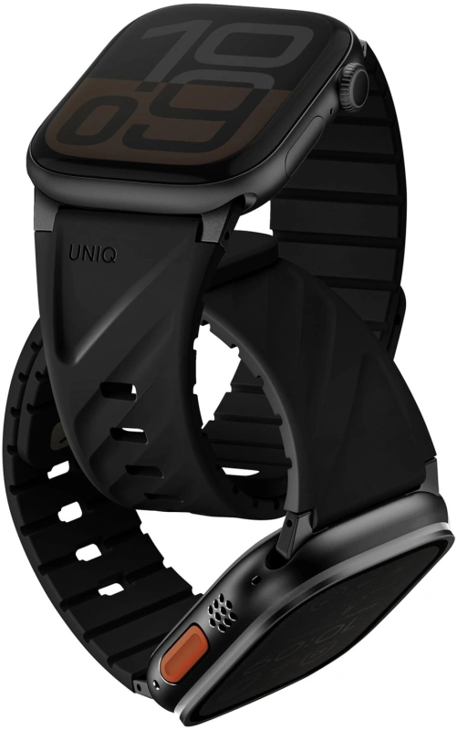 картинка Ремень каучуковый универсальный Uniq FLUO для Apple Watch 40-49, цвет черный (MIDNIGHT BLACK) (49-40MM-FLUOMBLK) от магазина КомпьютерЦентр