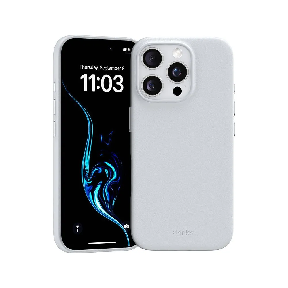 картинка Чехол из экокожи Benks VitaPro Protective Case (MagSafe) для iPhone 16 Pro Max 6.9'', цвет серый (Gray) от магазина КомпьютерЦентр