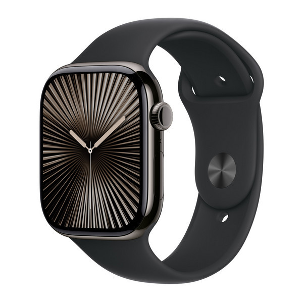 картинка Силиконовый ремешок для Apple Watch 42/ 44/ 45/ 49 mm Apple Sport Band Black M/ L (MXM43FE/ A) оригинал от магазина КомпьютерЦентр