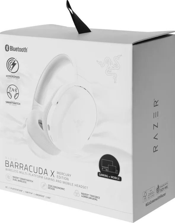 картинка Гарнитура Razer Barracuda X (2022) белый (RZ04-04430200-R3M1) беспроводная + проводная, Bluetooth/ USB-C/ 3.5 мм от магазина КомпьютерЦентр