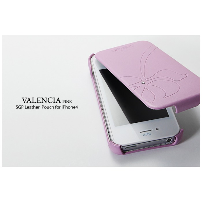 картинка Чехол SGP Leather Pouch Valencia Swarovski Pink for iPhone 4 (SGP06883) от магазина КомпьютерЦентр