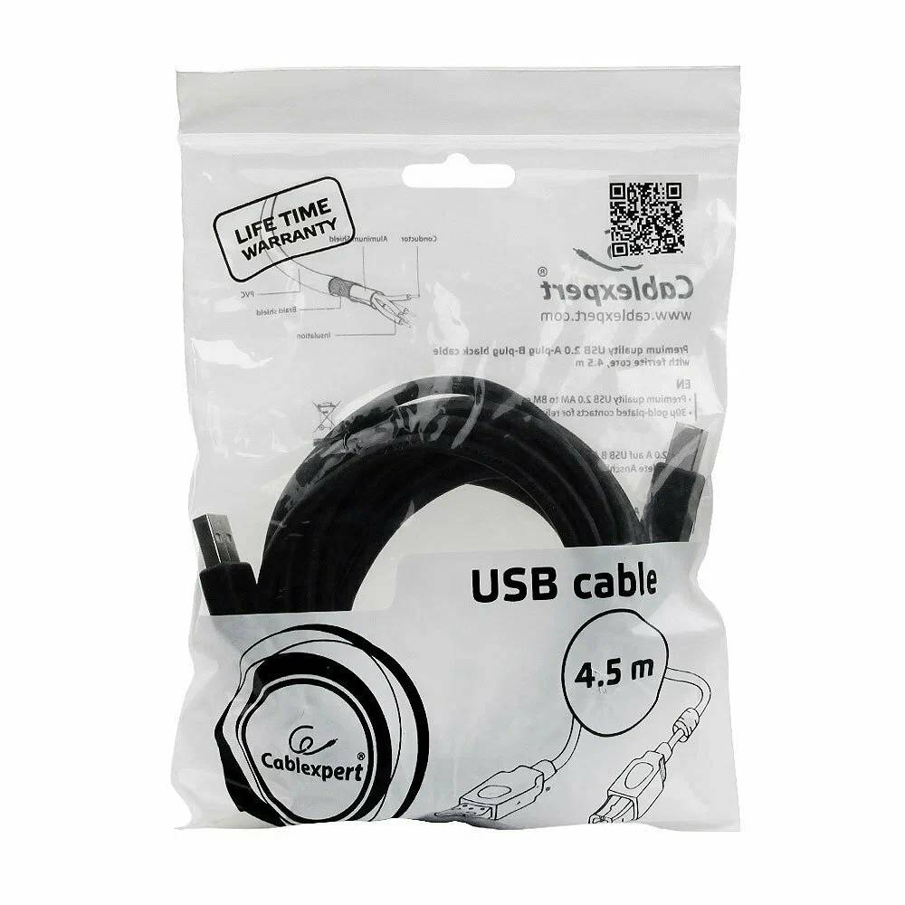 картинка Кабель USB 2.0 Pro Gembird/ Cablexpert Pro CCF-USB2-AMBM-15, AM/ BM, 4.5м, позол конт, фер.кол от магазина КомпьютерЦентр