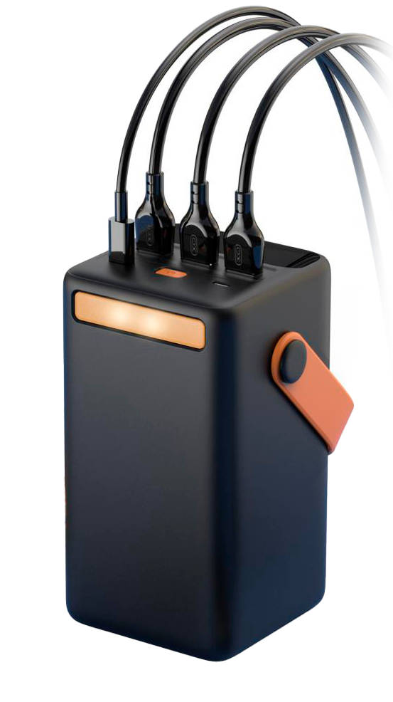 картинка Внешний аккумулятор PowerBank XO PR168 50000mAh with carrying handle, emergency Lightning Black от магазина КомпьютерЦентр