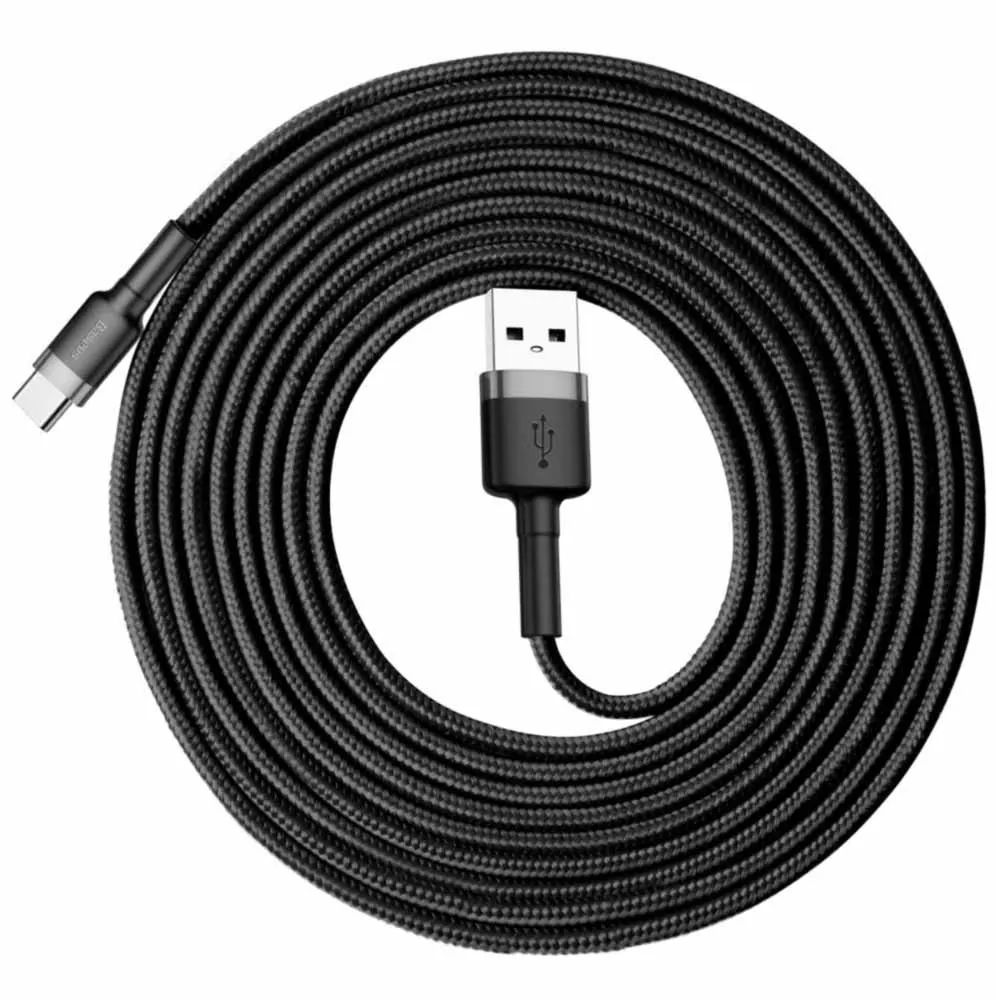картинка Кабель Baseus cafule Cable USB For Type-C 2A 3m Gray+Black от магазина КомпьютерЦентр