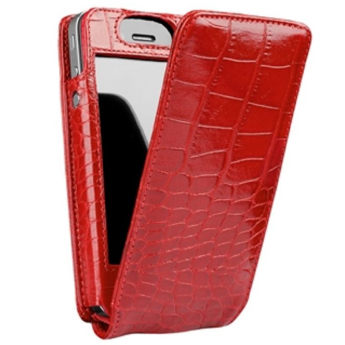 картинка Чехол Sena Magnet Flipper Croco Red for iPhone 4 от магазина КомпьютерЦентр