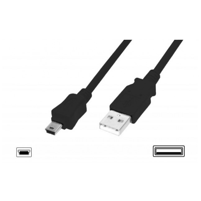 картинка Кабель Digitus USB 2.0 (AM/ miniB 5pin) 1m Black (AK-300108-010-S) от магазина КомпьютерЦентр