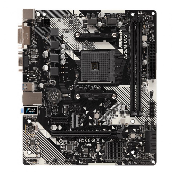 картинка Материнская плата ASRock A320M-DVS R4.0 AM4 (A320M-DVS R4.0) от магазина КомпьютерЦентр