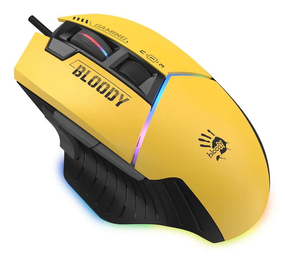 картинка Мышка A4Tech Bloody W95 Max Sports, проводная USB, желтый/ черный от магазина КомпьютерЦентр