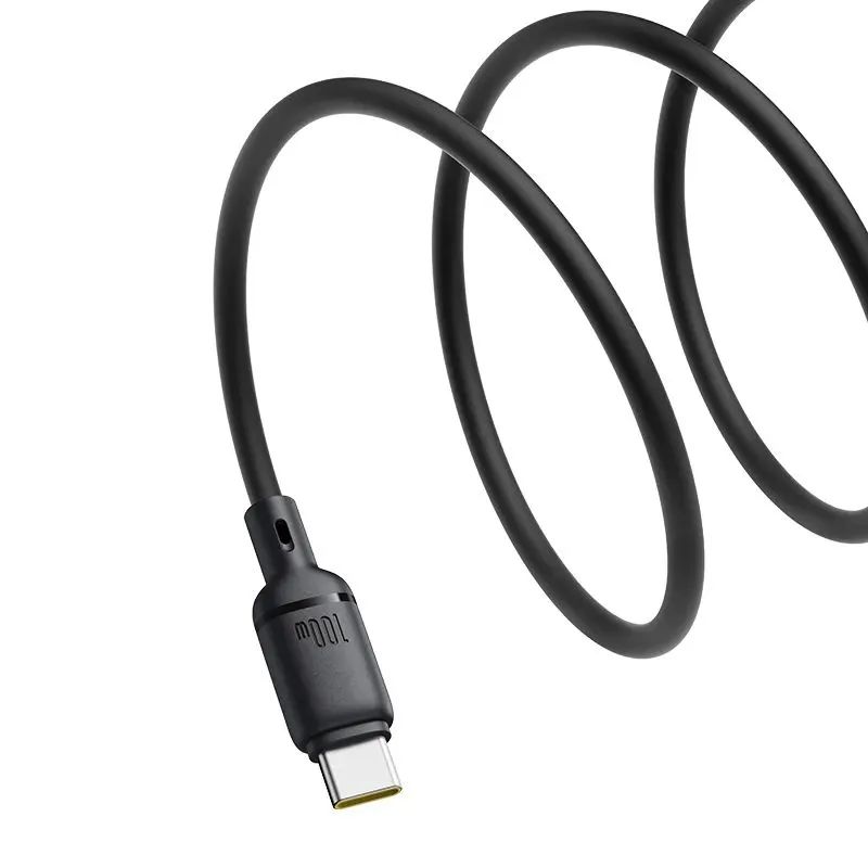 картинка Кабель OS-Baseus Silky Series Fast Charging Cable Type-C to Type-C 100W 2m Cluster Black от магазина КомпьютерЦентр