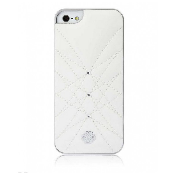 картинка Чехол UUnique Misha Luxury Nappa Leather Hand Shell with Crystal White for iPhone 5/ 5s от магазина КомпьютерЦентр