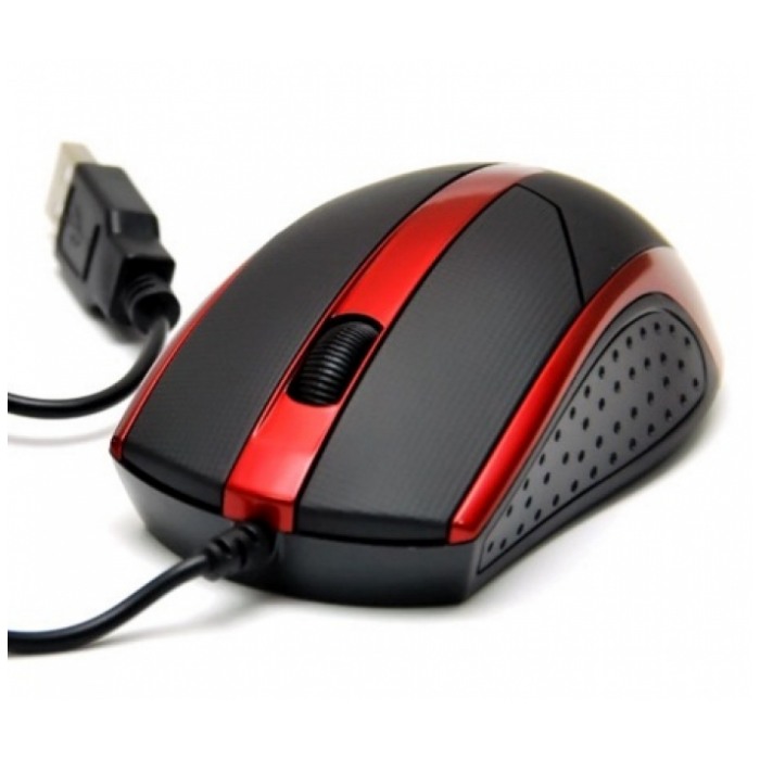 картинка Мышка DeTech DE-3099 Rubber Shiny Black/ Red от магазина КомпьютерЦентр