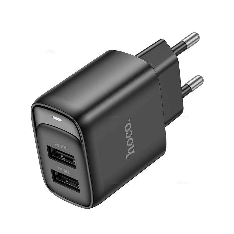 картинка СЗУ HOCO C141A Smart dual-port charger black от магазина КомпьютерЦентр