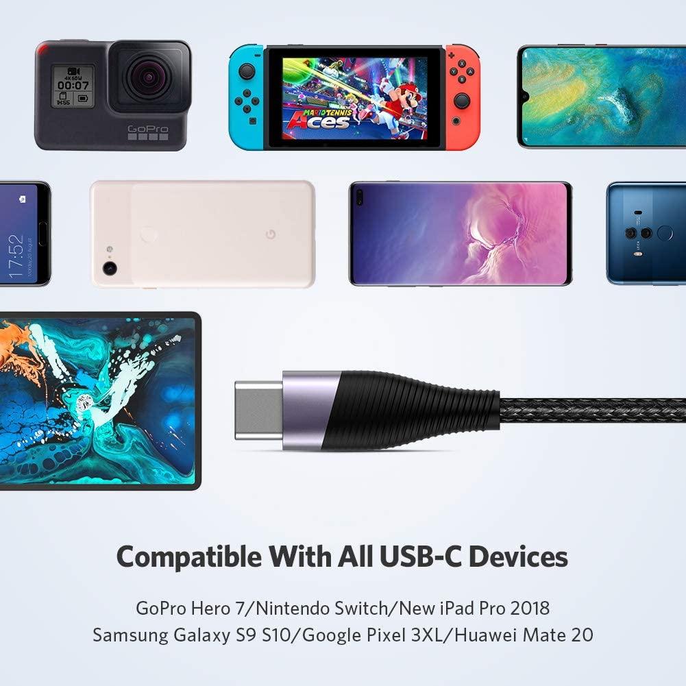 картинка Кабель Type-C 2m USB 2.0 -> Type-C оплетка Ugreen ED022 (60206) черный от магазина КомпьютерЦентр