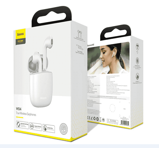картинка Bluetooth гарнитура Baseus Encok True Wireless W04 NGW04-02 White от магазина КомпьютерЦентр