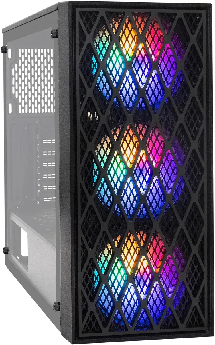 картинка Корпус Miditower ExeGate EX292859RUS EVO-8243 ATX, без БП, черный, с RGB подсветкой от магазина КомпьютерЦентр