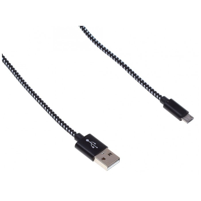 картинка Кабель Buro USB 2.0 A->Micro b 1м Braided (485604) от магазина КомпьютерЦентр