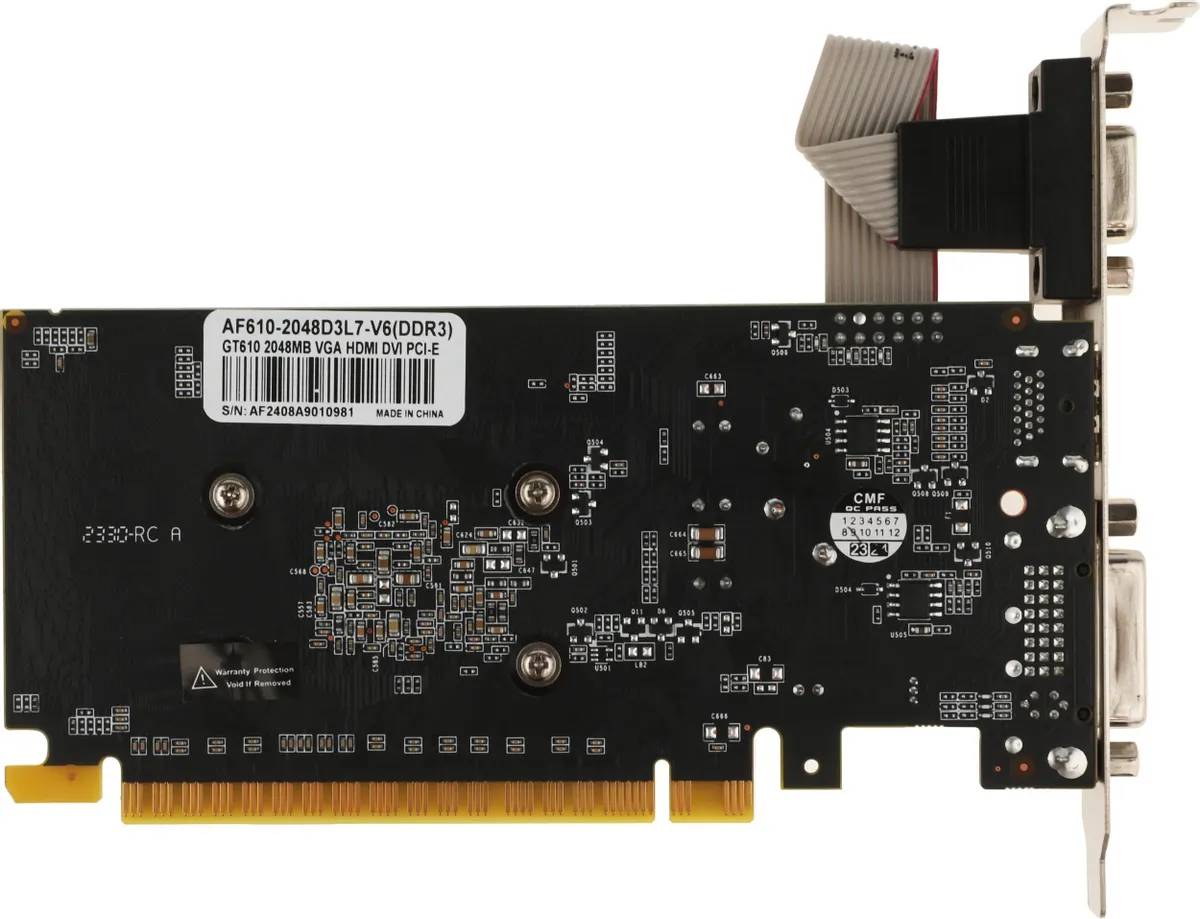 картинка Видеокарта 2Gb DDR3 GeForce GT610 AFOX LP 64b (AF610-2048D3L7-V6) от магазина КомпьютерЦентр